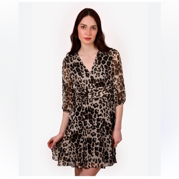New Diane Von Furstenberg Snow- Cheetah A-line Silk dress ✨Sz 4 - Picture 1 of 12